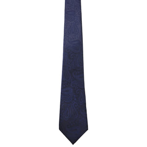 GASSANI 3-SET Cravatta skinny da uomo blu acciaio Paisley Cravatta da sposa jacquard skinny da 7 cm Cravatta da taschino Gemelli Cravatta blu