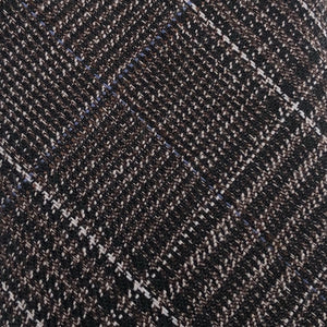 GASSANI Cravatta in lana retrò marrone scuro stretta 6 cm, cravatta da uomo cravatta cravatta in lana a quadretti