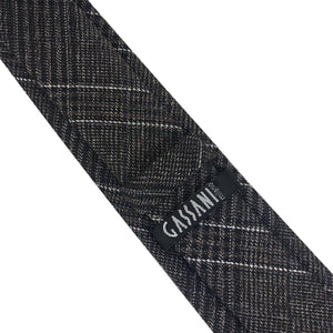 GASSANI Cravatta in lana vintage grigio scuro stretta 6 cm, cravatta da uomo cravatta cravatta in lana a quadri