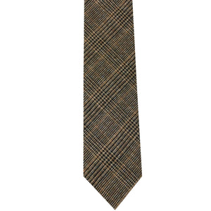 GASSANI Cravatta in lana vintage beige-marrone stretta 6 cm, cravatta da uomo cravatta cravatta in lana a quadretti