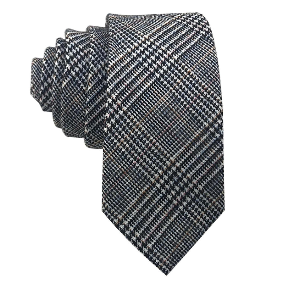 GASSANI 6 cm úzká černobílá retro vlněná kravata, pánská kravata kravata kravata vlněná