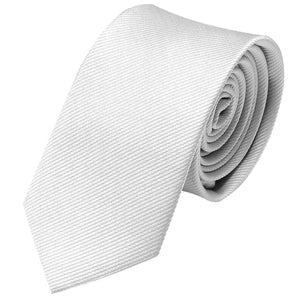 GASSANI Cravatta da uomo a righe bianche strette da 6 cm Uni Rips, raccoglitore per cravatte in scatola regalo salvadanaio in latta