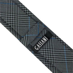 GASSANI 6cm úzká šedá vintage vlněná kravata, pánský kravatový pořadač z vlny, kostkovaný