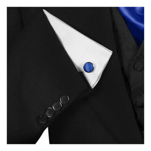 Sada kravat GASSANI 3-SET, 6 cm úzká královská modrá dlouhá pánská kravata, svatební kravata úzká
