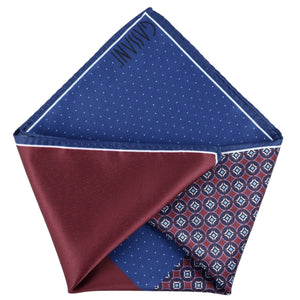 GASSANI set cravatta, 6 cm stretto blu royal slim cravatta da uomo lunga, fazzoletto pois colorati 4 disegni