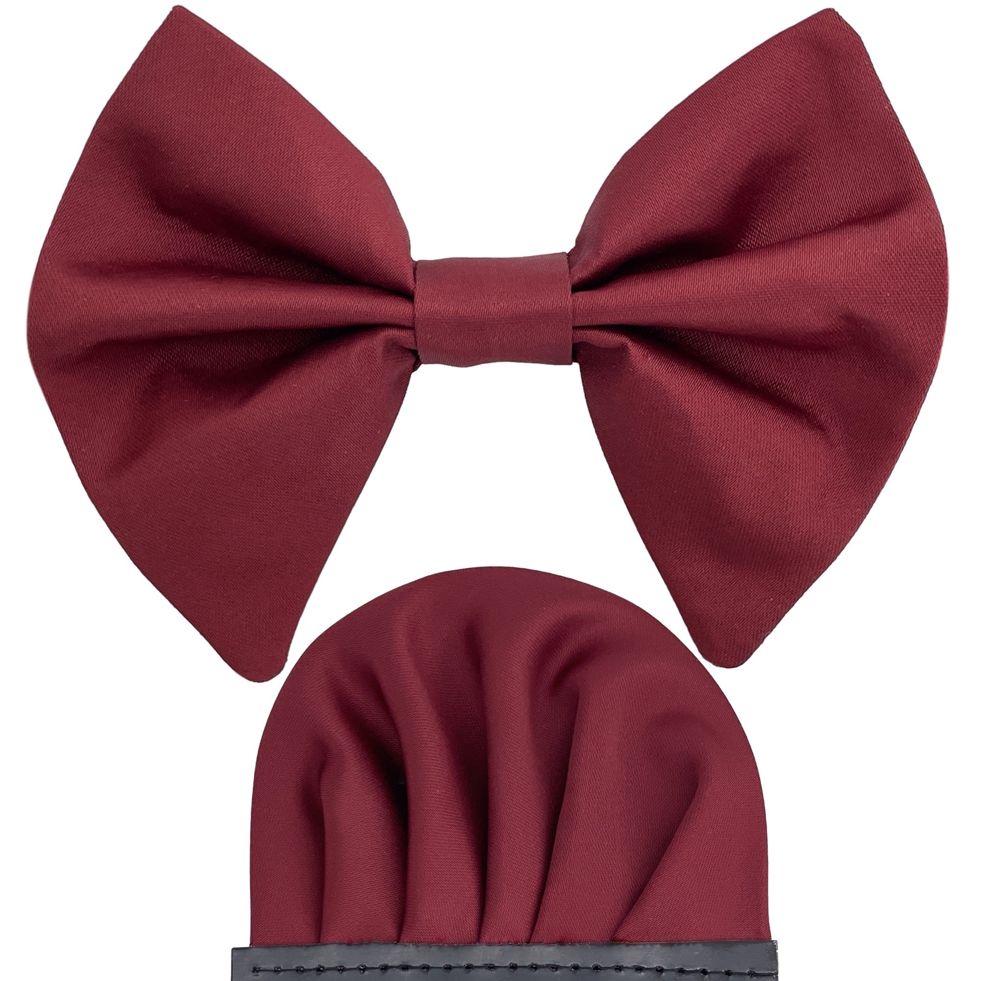GASSANI 2-Set Bordeaux-Rote Festliche Vintage Herren-Fliege Lang, Einstecktuch Vorgefaltet, Hochzeitsfliege Fix Gebunden