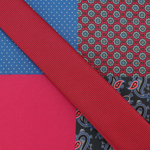 Kravatová souprava GASSANI růžová, 6 cm široká úzká pánská kravata dlouhá, kapesníček barevný 4 designy