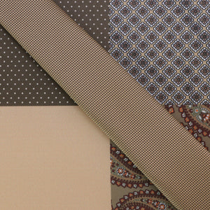 GASSANI Krawatten-Set, 6cm Breite Beige Schmale Herren-Krawatte Lang, Einstecktuch Bunt 4 Designs