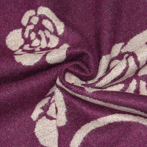 GASSANI Damen-Schal Violett Grau Schalring, Wollschal Weich und Warm, Blumen-Muster Vintage Geblümt Tuchring