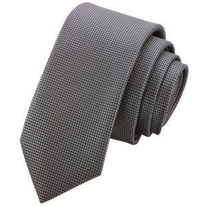 GASSANI Cravatta da uomo con cravatte a quadri, 6 cm, colore grigio skinny, extra lunga