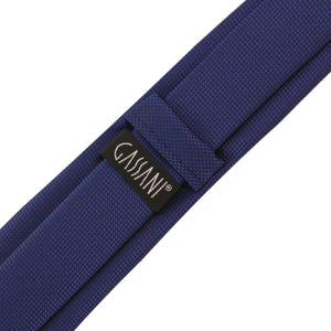 Sada kravat GASSANI, 6 cm široká úzká modrá pánská kravata dlouhá, kapesníček barevný 4 designy