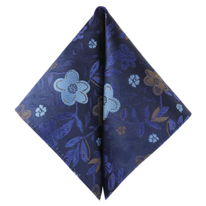 GASSANI Set di 2 cravatte, cravatta da uomo extra lunga blu sottile floreale, fazzoletto da taschino per cravatta da sposa jacquard sottile da 6 cm