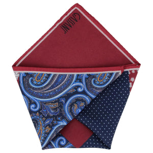 GASSANI Krawatten-Set, 6cm Breite Schmale Rote Herren-Krawatte Lang, Einstecktuch Bunt 4 Designs