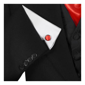 GASSANI 3-SET sada saténové kravaty, 8 cm úzká světle červená pánská kravata, kapesník, svatební kravata