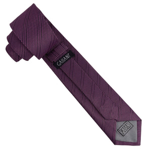 Sada kravat GASSANI 2-SET, kravata 8cm úzký proužkovaný vzor Houndstooth, fuchsiová extra dlouhá žakárová pánská kravata, kapesní