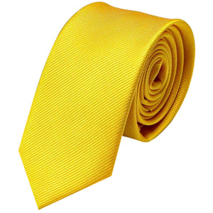 Pánský kravatový pořadač GASSANI 8cm úzký žlutý pruhovaný Uni Rips v dárkové krabičce Plechová krabička