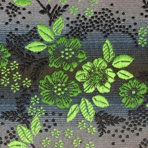 GASSANI Set da 2 fazzoletti da sposa jacquard grigio-verde con papillon a fiori, fiocco di fiori pre-annodato