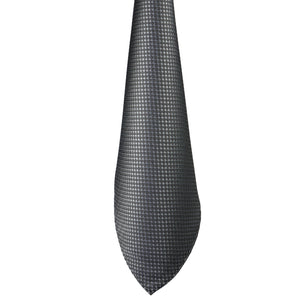 GASSANI 3 pz. Set, cravatta da uomo extra lunga slim grigio antracite di 8 cm, cravatta da sposa, gemelli a fazzoletto