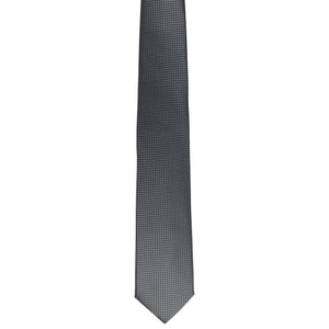 GASSANI 3 pz. Set, cravatta da uomo extra lunga slim grigio antracite di 8 cm, cravatta da sposa, gemelli a fazzoletto