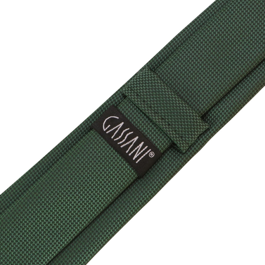 GASSANI Cravatta da uomo in tessuto scozzese verde skinny, 6 cm, extra lunga