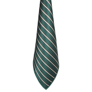 GASSANI 2-SET Cravatta a Righe Verde Muschio, 6 cm Sottile Stretta Beige Marrone A Righe Jacquard Cravatta da Uomo, Fazzoletto da Taschino