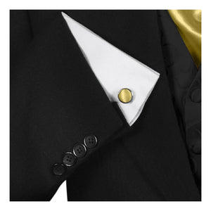 GASSANI 3-SET sada saténových kravat, 8 cm, úzká, žlutá, zlatá pánská kapesní svatební kravata