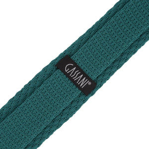 GASSANI Krawatten-Set, 6cm Schmale Gerade Petrol-Grüne Strick-Krawatte, Einstecktuch Bunt 4 Designs