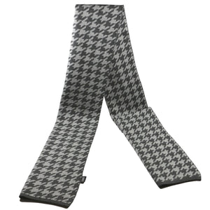 Cravatta da uomo a scacchi nera beige stretta di 6 cm, raccoglitore per cravatta vintage con motivo scozzese