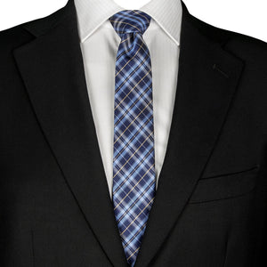 6cm úzký modrý světle modrý bílý kostkovaný pánský kostkovaný pořadač na kravatu v dárkové krabičce plechová kasička