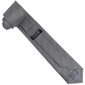 Sada kravat GASSANI 2-SET, kravata 8 cm úzký proužkovaný vzor Houndstooth, stříbrno-olivově zelená extra dlouhá žakárová pánská kravata, kapesní