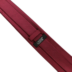 GASSANI 3 ks. Set, 8 cm úzká bordeaux červená pánská kravata extra dlouhá, svatební kravata, kapesníkové manžetové knoflíčky