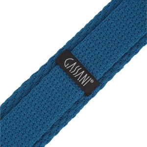 Sada kravat GASSANI, 6 cm úzká rovná rovná petrolejová modrá pletená kravata, kapesní čtvercová barevná 4 vzory