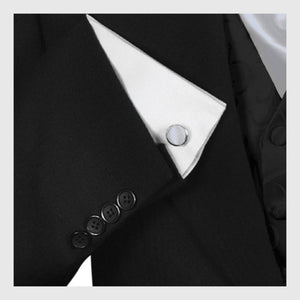 GASSANI 3-SET sada saténové kravaty, 8 cm úzká světle šedá pánská kravata, kapesník, svatební kravata