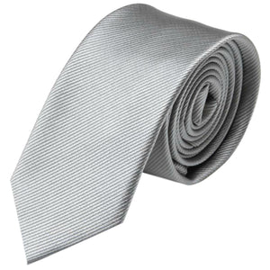 Pánský kravatový pořadač GASSANI 8cm úzký šedý pruhovaný Uni Rips v dárkové krabičce Plechová pokladnička