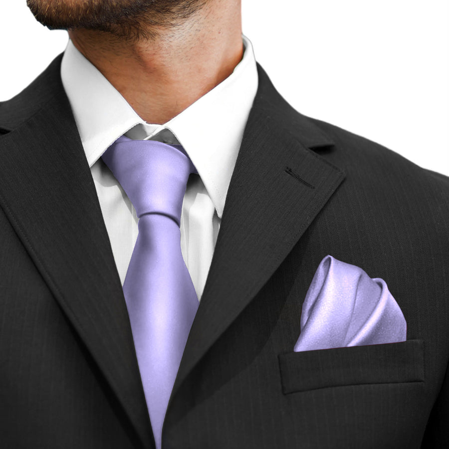 GASSANI 3-SET Set di cravatte in raso, cravatta da uomo stretta da 8 cm viola perla cravatta da sposa