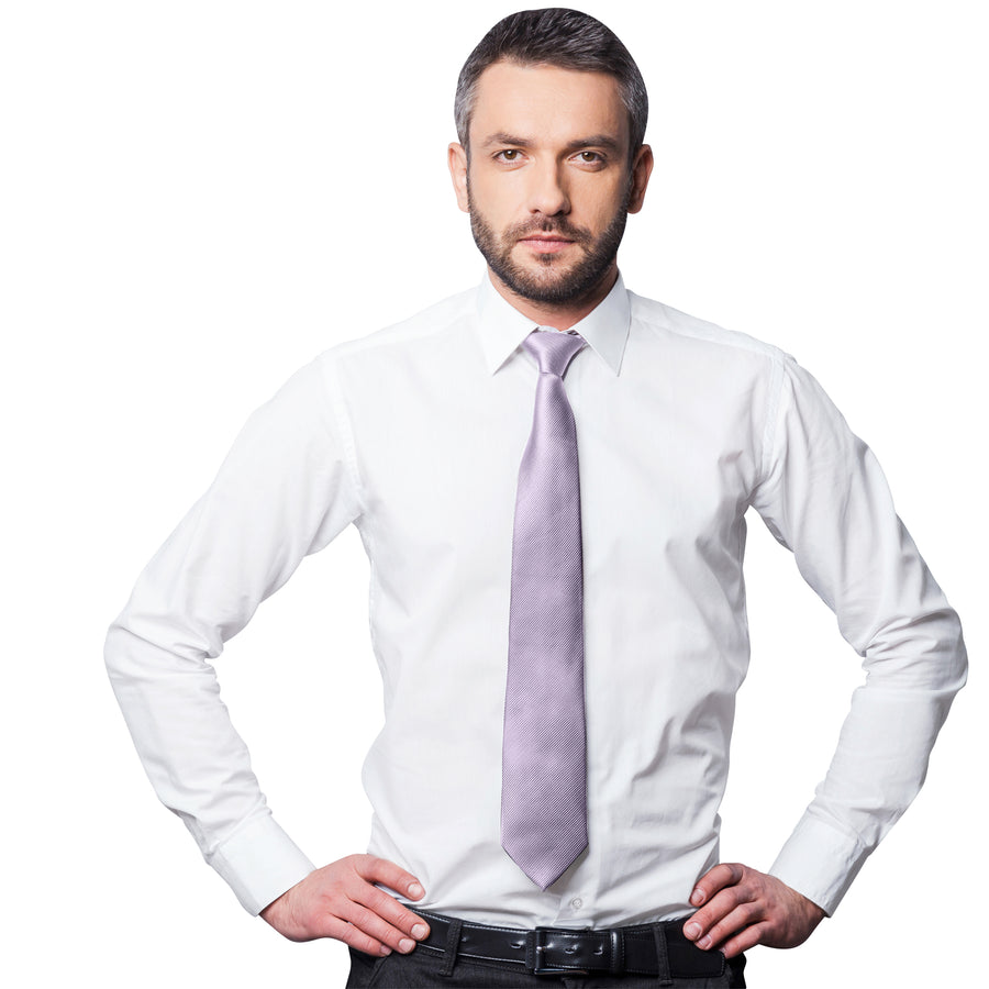 GASSANI Raccoglitore per cravatte da uomo a righe viola stretto da 8 cm Uni Rips in confezione regalo Salvadanaio in latta