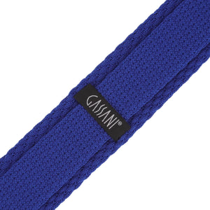 Sada kravat GASSANI, 6 cm úzká rovná královsky modrá pletená kravata, kapesní čtvercové barevné 4 vzory