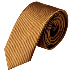Pánský kravatový pořadač GASSANI 8 cm úzký světle hnědý pruhovaný Uni Rips v dárkové krabičce Plechová pokladnička