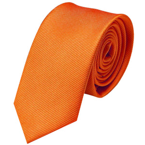 Pánský kravatový pořadač GASSANI 6cm úzký oranžový pruhovaný Uni Rips v dárkové krabičce Plechová krabička