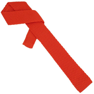 Sada kravat GASSANI, 6 cm úzká rovná oranžová pletená kravata, kapesní čtvercové barevné 4 vzory