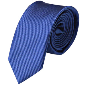 GASSANI 8cm úzký královský modrý pruhovaný uni Rips pánský kravatový pořadač v dárkové krabičce plechová kasička