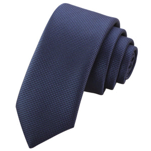GASSANI 6cm Schmale Blaue Karo Karierte Herren-Krawatte Strukturiert, Schlips Binder Extra-Lang
