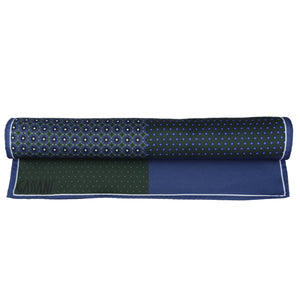 Sada kravat GASSANI, 6 cm úzká královská modrá slim pánská kravata dlouhá, kapesníček zelené tečky barevné 4 vzory