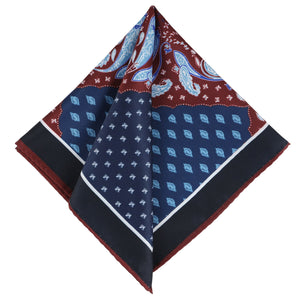 GASSANI Set Cravatta, Cravatta Lunga da Uomo Stretta Blu Royal 6 cm, Fazzoletto da Taschino Paisley Pois Colorati 3 Disegni