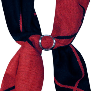 GASSANI Damen-Schal Schwarz Rot Schalring, Wollschal Weich und Warm, Karo-Muster Vintage Kariert Tuchring