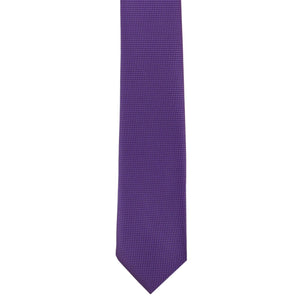 Pánská kravata GASSANI 6cm Skinny Purple Check kostkovaná texturovaná kravata Extra dlouhá