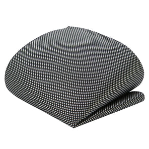 GASSANI 3 ks. Set, 8 cm úzká černobílá pánská kravata extra dlouhá, svatební kravata, sada kravat, kapesník, manžetové knoflíčky