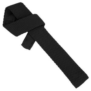 GASSANI Woll-Krawatte Set, 6cm Schmale Gerade Schwarze Strick-Krawatte, Einstecktuch Paisley Gemustert 4 Designs