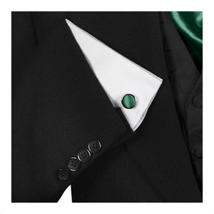 GASSANI 3-SET Sada saténových kravat, 8 cm Úzká mechově zelená pánská kapesní svatební kravata