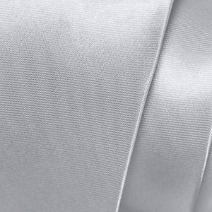 Parure cravatta GASSANI 3-SET, cravatta da uomo in raso grigio argento stretto 6 cm, cravatta da sposa stretta